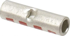 Thomas & Betts - 8 AWG Compatible, Noninsulated, Crimp-On Butt Splice Terminal - 2 Wire Entries, Copper Contacts, Tin Contact Plating, 1" OAL, Red - A1 Tooling