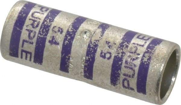 Thomas & Betts - 4/0 AWG Compatible, Noninsulated, Crimp-On Butt Splice Terminal - 2 Wire Entries, Copper Contacts, Tin Contact Plating, 1.88" OAL, Purple - A1 Tooling