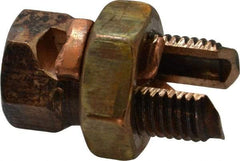 Thomas & Betts - 6 to 2 AWG, Copper Wire Compatible, Copper Alloy, Hex Split Bolt Connector - 1-1/4" OAL, 19/32" Head Width, 25/32" Base Width - A1 Tooling