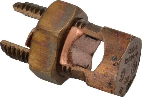 Thomas & Betts - 14 to 1/0 AWG, Copper Wire Compatible, Copper Alloy, Hex Split Bolt Connector - 1-19/32" OAL, 3/4" Head Width, 15/16" Base Width - A1 Tooling