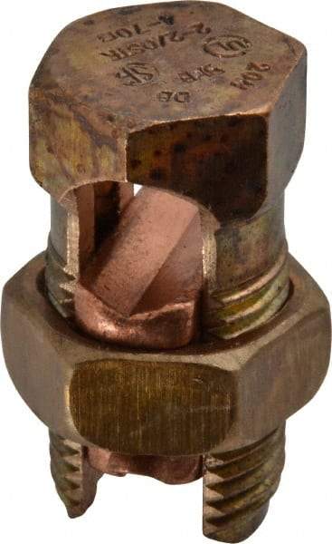 Thomas & Betts - 14 to 2/0 AWG, Copper Wire Compatible, Copper Alloy, Hex Split Bolt Connector - 1-13/16" OAL, 7/8" Head Width, 1-1/16" Base Width - A1 Tooling