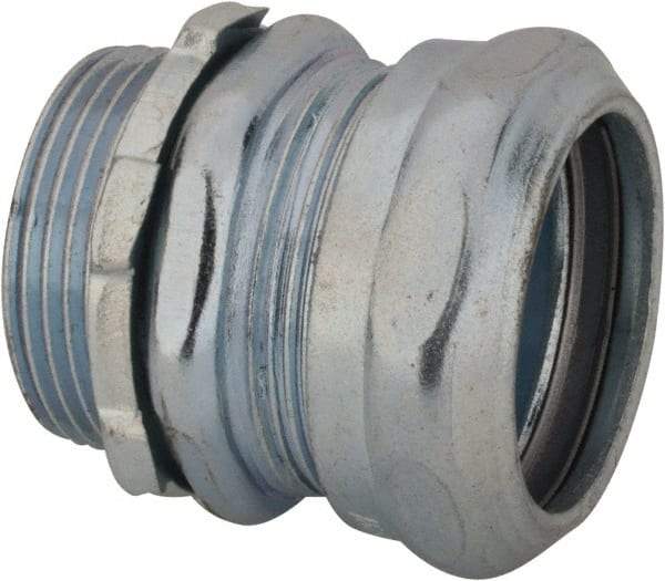 Thomas & Betts - 1-1/4" Trade, Steel Compression Straight EMT Conduit Connector - Noninsulated - A1 Tooling