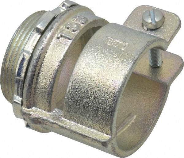 Thomas & Betts - 1-1/2" Trade, Malleable Iron Squeeze Clamp Straight FMC Conduit Connector - Noninsulated - A1 Tooling