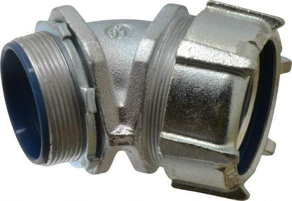 Thomas & Betts - 2" Trade, Malleable Iron Threaded Angled Liquidtight Conduit Connector - Insulated - A1 Tooling