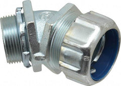 Thomas & Betts - 1-1/4" Trade, Malleable Iron Threaded Angled Liquidtight Conduit Connector - Noninsulated - A1 Tooling