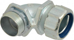 Thomas & Betts - 1-1/4" Trade, Malleable Iron Threaded Angled Liquidtight Conduit Connector - Noninsulated - A1 Tooling