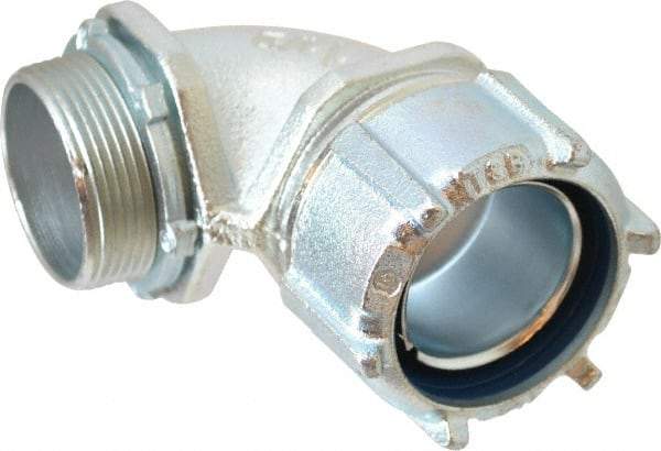 Thomas & Betts - 1-1/2" Trade, Malleable Iron Threaded Angled Liquidtight Conduit Connector - Noninsulated - A1 Tooling