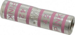 Thomas & Betts - 1/0 AWG Compatible, Noninsulated, Crimp-On Butt Splice Terminal - 2 Wire Entries, Copper Contacts, Tin Contact Plating, 2" OAL, Pink - A1 Tooling