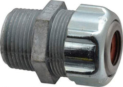 Thomas & Betts - 1/8 to 1/4" Cable Capacity, Liquidtight, Straight Strain Relief Cord Grip - 3/4 NPT Thread, 1-3/4" Long, Zinc - A1 Tooling