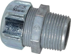 Thomas & Betts - 3/8 to 1/2" Cable Capacity, Liquidtight, Straight Strain Relief Cord Grip - 3/4 NPT Thread, 1-3/4" Long, Zinc - A1 Tooling