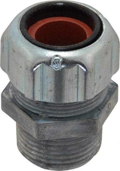 Thomas & Betts - 1/2 to 5/8" Cable Capacity, Liquidtight, Straight Strain Relief Cord Grip - 3/4 NPT Thread, 1-3/4" Long, Zinc - A1 Tooling