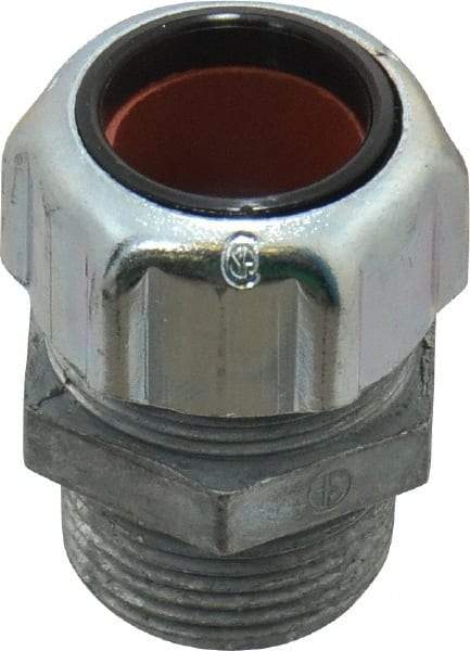 Thomas & Betts - 5/8 to 3/4" Cable Capacity, Liquidtight, Straight Strain Relief Cord Grip - 3/4 NPT Thread, 1-3/4" Long, Zinc - A1 Tooling