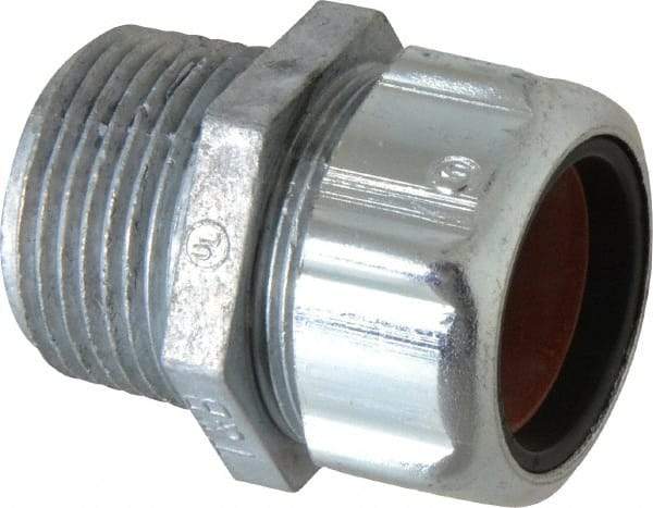 Thomas & Betts - 7/8 to 0.985" Cable Capacity, Liquidtight, Straight Strain Relief Cord Grip - 1 NPT Thread, 1-7/8" Long, Zinc - A1 Tooling