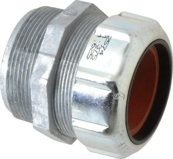 Thomas & Betts - 1-3/8 to 1-5/8" Cable Capacity, Liquidtight, Straight Strain Relief Cord Grip - 2 NPT Thread, 2-5/8" Long, Zinc - A1 Tooling