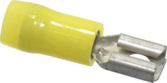 Thomas & Betts - 12 to 10 AWG, Nylon, Fully Insulated, Female Wire Disconnect - 1/4 Inch Wide Tab, Yellow, CSA Certified, RoHS Compliant, UL 94 V-2, UL File E66716, UL Listed - A1 Tooling