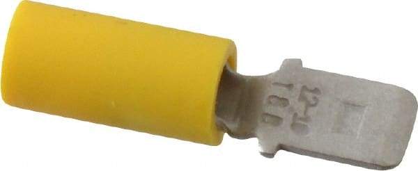 Thomas & Betts - 12 to 10 AWG, Vinyl, Fully Insulated, Male Wire Disconnect - 1/4 Inch Wide Tab, Yellow, CSA Certified, RoHS Compliant, UL 94 V-0, UL File E66716, UL Listed - A1 Tooling