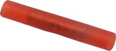 Thomas & Betts - 22 to 18 AWG Compatible, Nylon Fully Insulated, Crimp-On Butt Splice Terminal - 2 Wire Entries, Copper Contacts, Tin Contact Plating, 1.19" OAL, Red - A1 Tooling