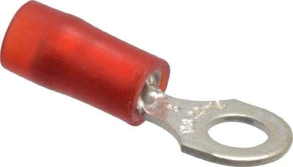 Thomas & Betts - 22-16 AWG Partially Insulated Crimp Connection D Shaped Ring Terminal - #8 Stud, 0.89" OAL x 0.26" Wide, Tin Plated Copper Contact - A1 Tooling