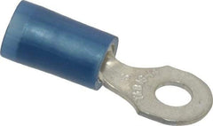 Thomas & Betts - 18-14 AWG Partially Insulated Crimp Connection D Shaped Ring Terminal - #6 Stud, 0.89" OAL x 0.31" Wide, Tin Plated Copper Contact - A1 Tooling