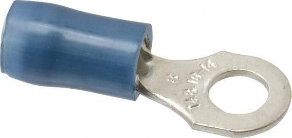 Thomas & Betts - 18-14 AWG Partially Insulated Crimp Connection D Shaped Ring Terminal - #8 Stud, 0.89" OAL x 0.31" Wide, Tin Plated Copper Contact - A1 Tooling