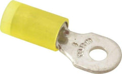 Thomas & Betts - 12-10 AWG Partially Insulated Crimp Connection D Shaped Ring Terminal - #6 Stud, 1" OAL x 0.37" Wide, Tin Plated Copper Contact - A1 Tooling