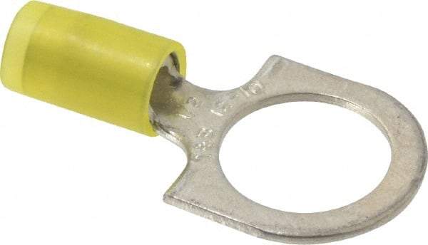 Thomas & Betts - 12-10 AWG Partially Insulated Crimp Connection D Shaped Ring Terminal - 1/2" Stud, 1.37" OAL x 0.72" Wide, Tin Plated Copper Contact - A1 Tooling