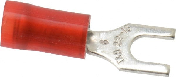 Thomas & Betts - #6 Stud, 22 to 16 AWG Compatible, Partially Insulated, Crimp Connection, Standard Fork Terminal - A1 Tooling