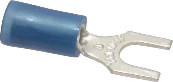 Thomas & Betts - #8 Stud, 18 to 14 AWG Compatible, Partially Insulated, Crimp Connection, Standard Fork Terminal - A1 Tooling