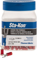 Thomas & Betts - #10 Stud, 22 to 16 AWG Compatible, Partially Insulated, Crimp Connection, Locking Fork Terminal - A1 Tooling