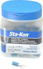 Thomas & Betts - #8 Stud, 18 to 14 AWG Compatible, Partially Insulated, Crimp Connection, Locking Fork Terminal - A1 Tooling