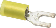 Thomas & Betts - #10 Stud, 12 to 10 AWG Compatible, Partially Insulated, Crimp Connection, Locking Fork Terminal - A1 Tooling