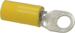 Thomas & Betts - 12-10 AWG Partially Insulated Crimp Connection D Shaped Ring Terminal - #10 Stud, 1.06" OAL x 0.31" Wide, Tin Plated Copper Contact - A1 Tooling