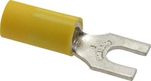 Thomas & Betts - #8 Stud, 12 to 10 AWG Compatible, Partially Insulated, Crimp Connection, Standard Fork Terminal - A1 Tooling