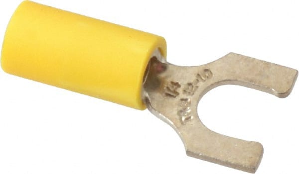 Thomas & Betts - 1/4" Stud, 12 to 10 AWG Compatible, Partially Insulated, Crimp Connection, Locking Fork Terminal - A1 Tooling