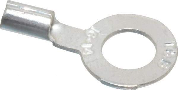 Thomas & Betts - 18-14 AWG Noninsulated Crimp Connection D Shaped Ring Terminal - 1/4" Stud, 0.93" OAL x 1/2" Wide, Tin Plated Copper Contact - A1 Tooling