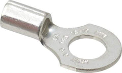 Thomas & Betts - 12-10 AWG Noninsulated Crimp Connection D Shaped Ring Terminal - 1/4" Stud, 0.91" OAL x 1/2" Wide, Tin Plated Copper Contact - A1 Tooling