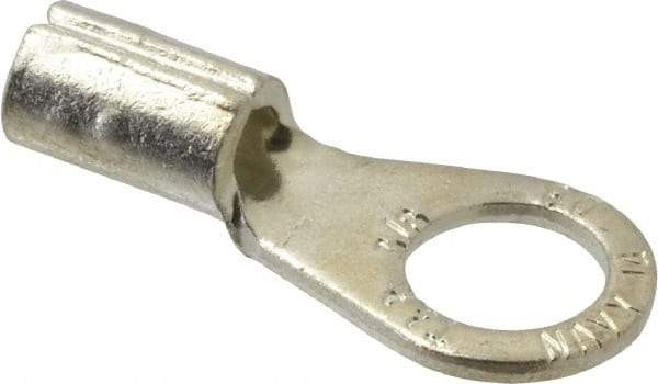 Thomas & Betts - 8 AWG Noninsulated Crimp Connection Circular Ring Terminal - 3/8" Stud, 1.32" OAL x 0.59" Wide, Tin Plated Copper Contact - A1 Tooling