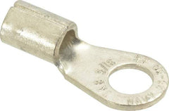 Thomas & Betts - 6 AWG Noninsulated Crimp Connection Circular Ring Terminal - 5/16" Stud, 1.32" OAL x 0.6" Wide, Tin Plated Copper Contact - A1 Tooling