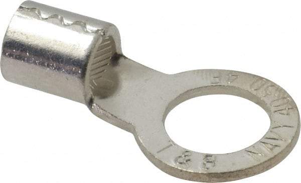 Thomas & Betts - 4 AWG Noninsulated Crimp Connection Circular Ring Terminal - 1/2" Stud, 1.52" OAL x 0.82" Wide, Tin Plated Copper Contact - A1 Tooling