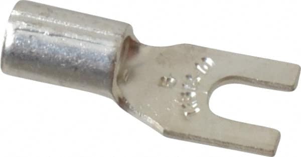 Thomas & Betts - #6 Stud, 12 to 10 AWG Compatible, Noninsulated, Crimp Connection, Standard Fork Terminal - A1 Tooling