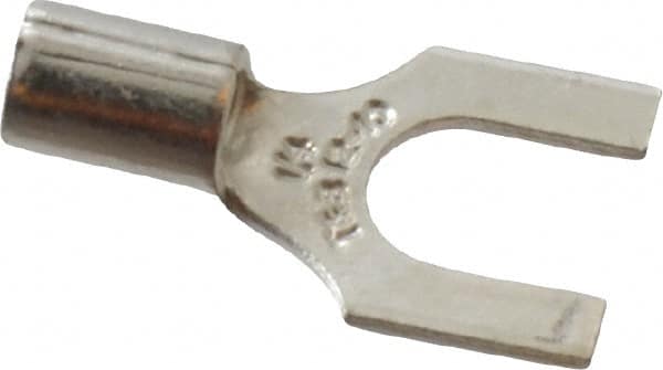 Thomas & Betts - 1/4" Stud, 12 to 10 AWG Compatible, Noninsulated, Crimp Connection, Standard Fork Terminal - A1 Tooling