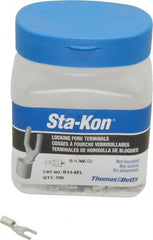 Thomas & Betts - #6 Stud, 18 to 14 AWG Compatible, Noninsulated, Crimp Connection, Locking Fork Terminal - A1 Tooling