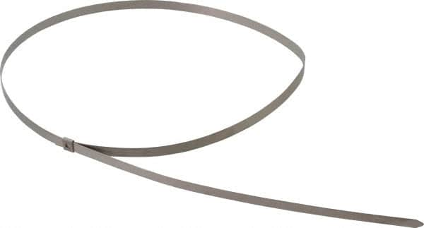 Thomas & Betts - 29" Long Natural (Color) Stainless Steel Standard Cable Tie - 200 Lb Tensile Strength, 0.38mm Thick, 1-3/4" Max Bundle Diam - A1 Tooling