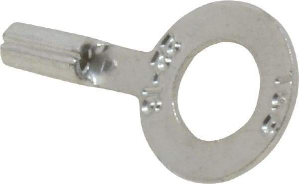 Thomas & Betts - 22-16 AWG Noninsulated Crimp Connection D Shaped Ring Terminal - 1/4" Stud, 0.92" OAL x 1/2" Wide, Tin Plated Copper Contact - A1 Tooling