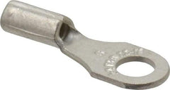 Thomas & Betts - 22-16 AWG Noninsulated Crimp Connection D Shaped Ring Terminal - #6 Stud, 0.72" OAL x 1/4" Wide, Tin Plated Copper Contact - A1 Tooling