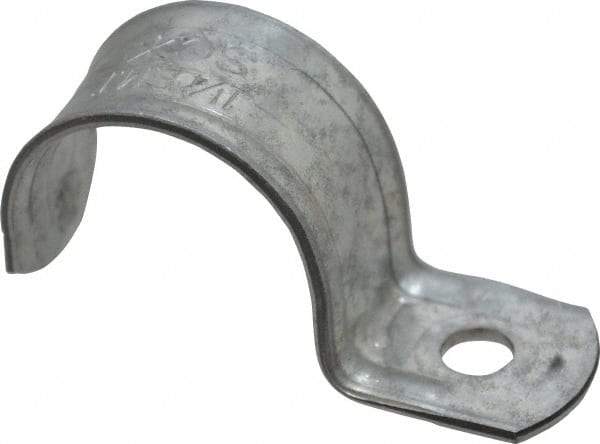 Thomas & Betts - 1-1/4" Pipe, Steel, Zinc Plated" Pipe or Conduit Strap - 1 Mounting Hole - A1 Tooling