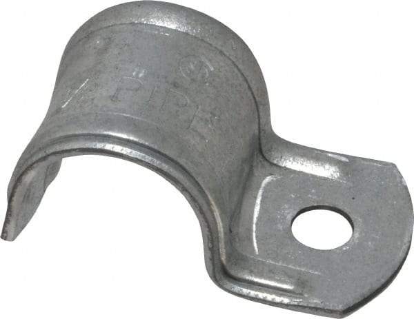 Thomas & Betts - 1/2" Pipe, Steel, Zinc Plated" Pipe or Conduit Strap - 1 Mounting Hole - A1 Tooling