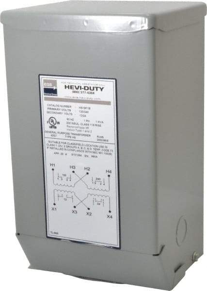 Sola/Hevi-Duty - 120/240 Input Volt, 12/24 Output Volt, 60 Hz, Buck Boost Transformer - 1 Phase, 6 Inch Wide x 5 Inch Deep x 10 Inch High, cULus Listed E77014 - A1 Tooling