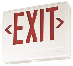 Lithonia Lighting - 1 Face, White, Thermoplastic, LED, Illuminated Exit Sign - 120/277 VAC, Nickel Cadmium, Universal Mounted, 11-3/4 Inch Long x 2 Inch Wide x 7-5/8 Inch High - A1 Tooling