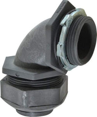 Thomas & Betts - 1-1/4" Trade, Thermoplastic Threaded Angled Liquidtight Conduit Connector - Insulated - A1 Tooling